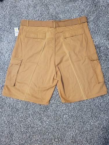 NWT Open Trails Mens Size 40 Casual Wear Camel Brown Belted Cargo Shorts - Picture 4 of 9