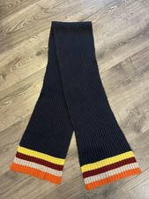 Fraas Womens Heavy Knit Scarf Navy Blue Orange Gold 80 inches Long