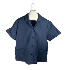 New Vintage Red Kap Navy Blue Size XXL Short Sleeve Button Up Free US Shipping