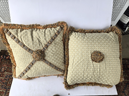 Throw Pillows Overstuffed Decorative Fringed Crossweave Pattern See VIDEO - Picture 21 of 23