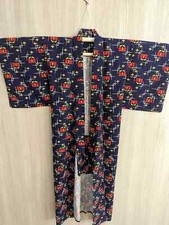 Japanese Kyoto Vintage Kimono yukata Height59.05inch Width21.65 Blue used