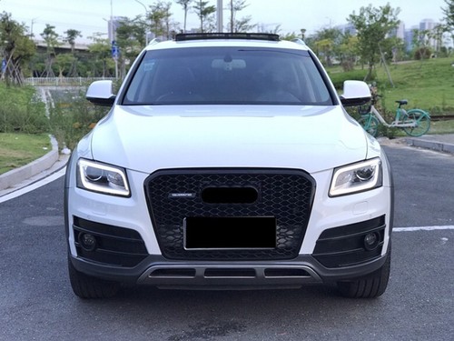 Full Black Front Bumper Grille for Audi Q5 SQ5 2013-2018 Update to RSQ5 - Picture 6 of 7