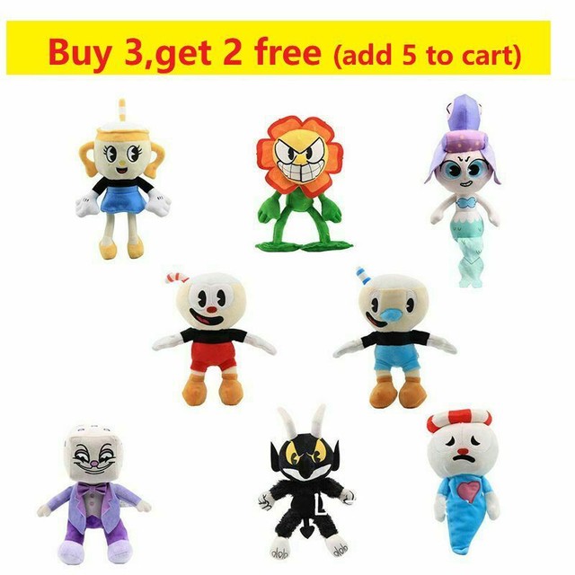 Cuphead Plush Toys Mugman Mecup Or Brocup Soft Stuffed Doll Size 25 CM Baby Gift | eBay