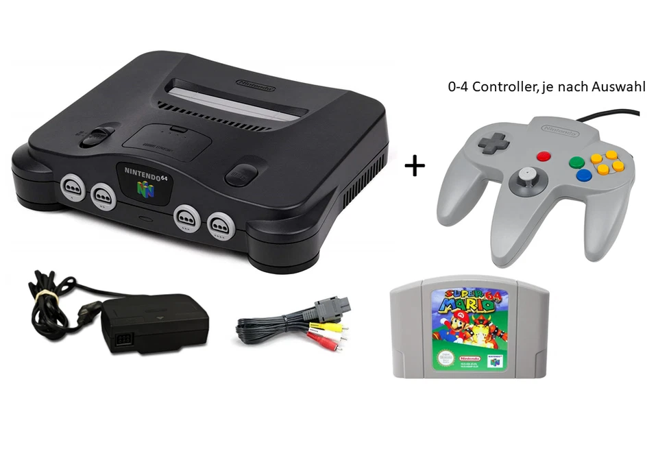 Nintendo 64 N64 Konsole Auswahl Spiele: Super Mario Kart Zelda Smash +Controller