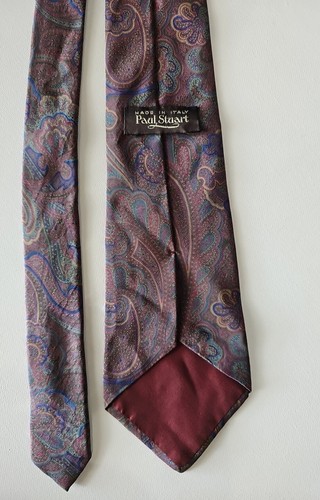 Paul Stuart 100% Silk Paisley Design Handmade Neck Tie Made in England - Picture 7 of 8