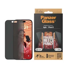 PANZERGLASS PRIVACY SCREEN GLASS PROTECTOR ULTRAWIDE FIT WEASYALIGNER IPHONE 15