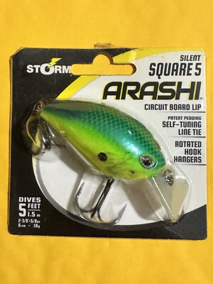 Storm Arashi Silent Square 5  2 3/8  5/8oz 5  Depth   Chartreuse Parrot
