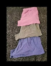 3 Athletic Works Women's XXXL Size 22 Gym Soft Shorts 4" Inseam Pink Gray Purple
