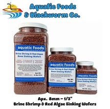 8mm - 1/3" Brine Shrimp  Red Algae Sinking Wafers for Plecos, Snails. WL-JAR