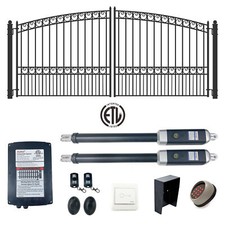 ALEKO Paris Style Steel Swing Dual Driveway Gate 12 feet with Gate Opener