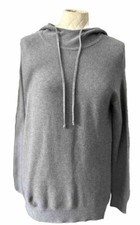 Athleta Gray Ribbed Hoodie Pullover Sweater Textured Hooded Sweatshirt, Size XS