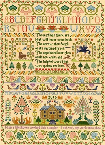Bothy Threads Cross Stitch Kit - Moira Blackburn Three Things Sampler XS4