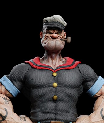 Popeye the sailor |Resin Statue |Fan Art | 3D Figure