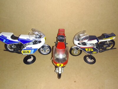 Lot De 5 Motos Courses Vintage Polistil - échelle 1:15, Made In Italy