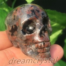 Calavera de cristal de Yooperlita natural de 1,5" tallada de cuarzo calavera Reiki regalo de curación 1 pieza