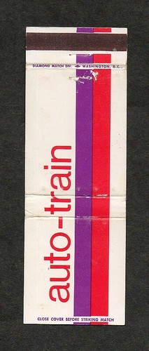 Auto-Train Unused Vintage Full Length Front Strike Railroad Matchcover - Picture 1 of 2