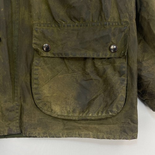 Barbour Bedale Wax Jacket Mens C40 Medium Green Outdoor Classic Vintage 4 Pocket - Picture 12 of 20
