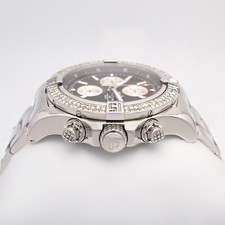 Breitling Super Avenger II 48mm A13371 Chrono Auto Custom Diamond Bezel Steel 4