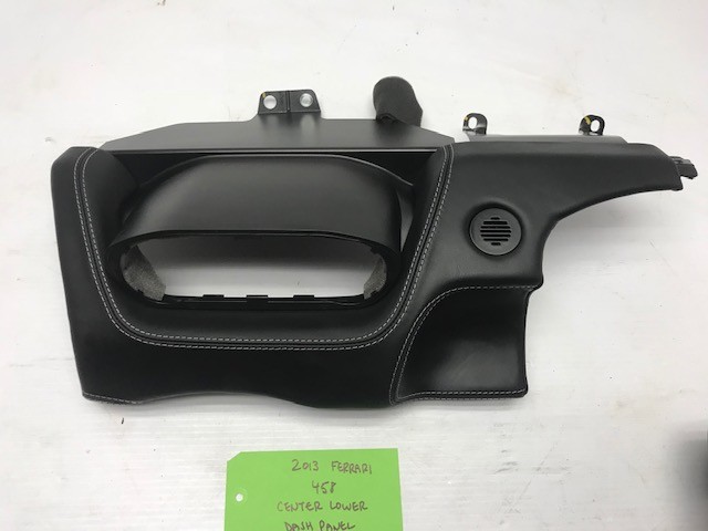 13 FERRARI 458 F142 OEM BLACK LEATHER CENTER LOWER DASH PANEL 10-15