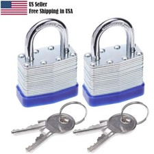 Laminated Steel Padlock with Key, Lock 1-1/4 ...