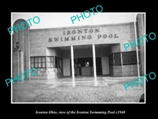OLD 8x6 HISTORIC PHOTO OF IRONTON OHIO VIEW OF THE IRONTON SWIMMING POOL 1940