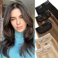 Clip in 100 Real Remy Human Hair Pad Topper Extensions Hairpiece for Hair Loss