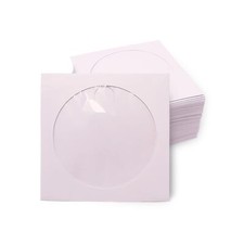 CD DVD Sleeves 100pcs Black Paper Clear Window Flap 120g Heavy Weight