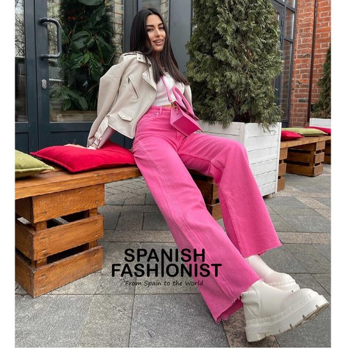 ZARA WOMAN NWT FW21 SOLID FULL LENGTH WIDE LEG JEANS PINK 6045/011 6147/001  | eBay