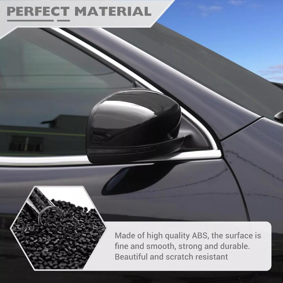 2017-2025 Jeep Compass Glossy Black ABS Side Mirror Covers 2P