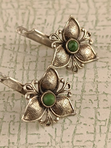 Vintage Soviet Earrings Silver 925 USSR Women's Jewelry - Picture 4 of 22
