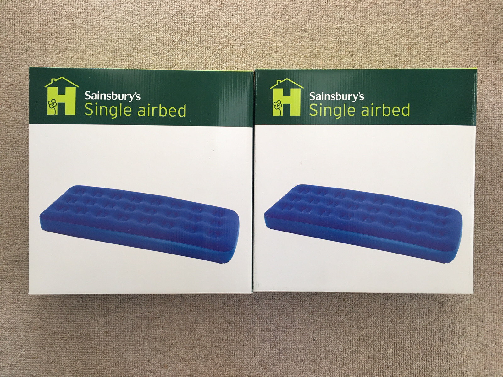 Sainsbury's Home 2 x Single Inflatable Air Beds (Ideal for Camping) New/Boxed eBay