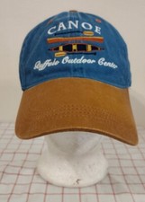 Buffalo Outdoor Center Canoe Cap Hat Blue Tan Mens Adjustable Embroidered
