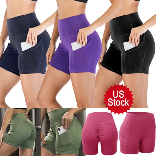 Seamless Workout Biker Yoga Shorts High Waist Gym Short Leggings