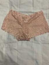Boyshorts panty for women Sz M Peach Lace Waist Low Rise Floral Panties