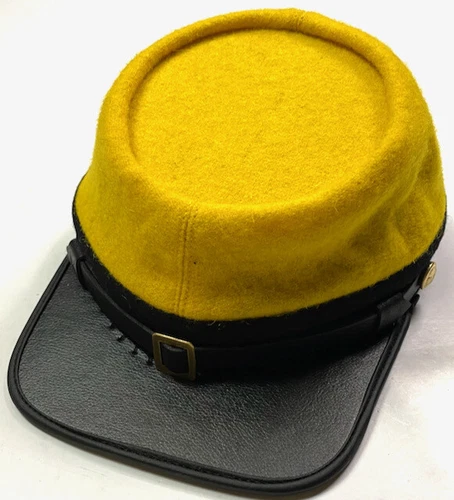 CIVIL WAR CSA CS CONFEDERATE CAVALRY YELLOW WOOL KEPI FORAGE CAP HAT-2XLARGE