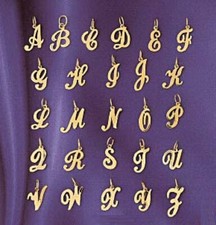 A to Z Any One 14K Yellow Gold High Polished Letter Pendant / Charm, Made in USA