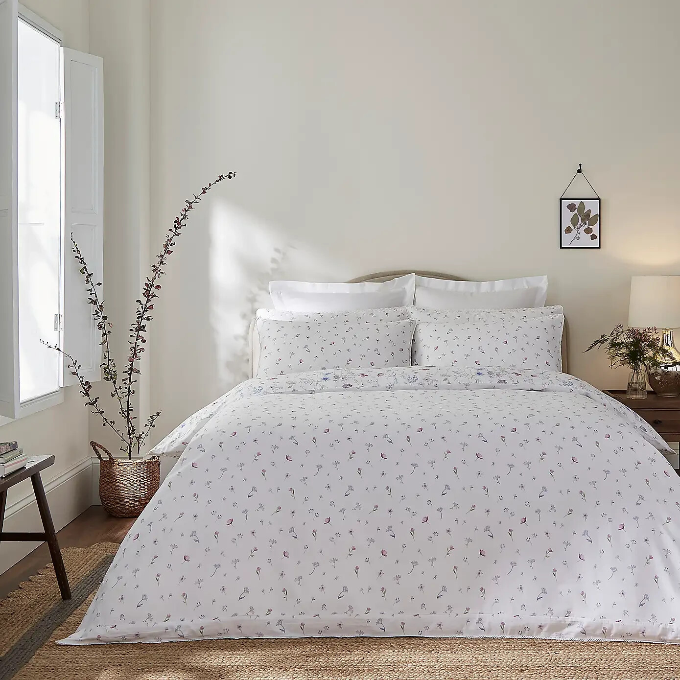 Dorma Wildflower Mauve Cotton Duvet Cover and Pillowcase Set SUPER KING