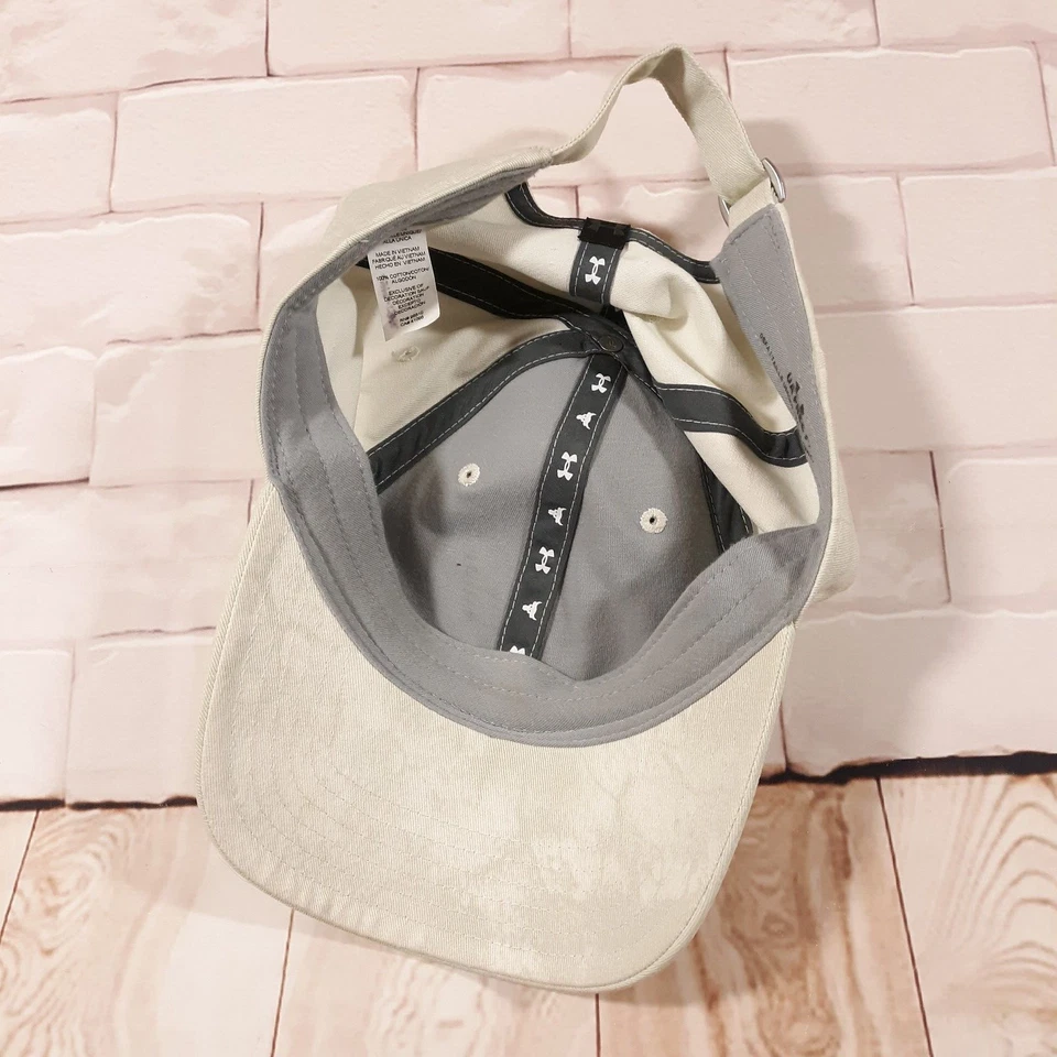 Under Armour UA The Rock Camo Hat Cap Strap Back Beige Free Fit Mens Adjustable - Image 4 of 4