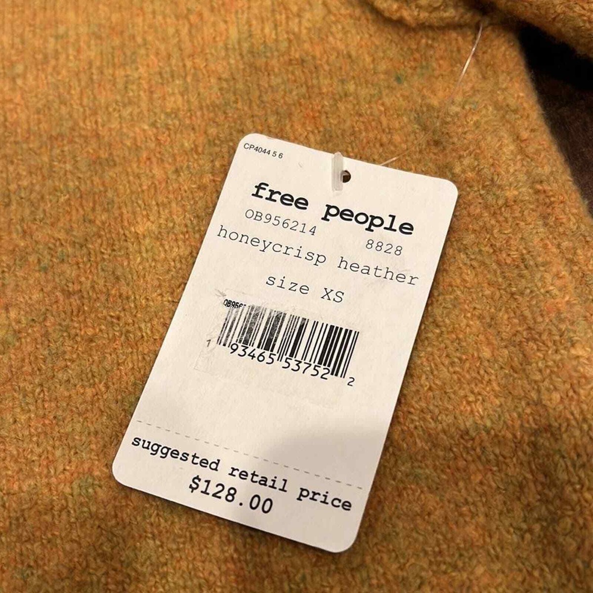 Haut Free People Such Good Things Orange - Style Boho - Taille XS - Manches Longues - Neuf Avec étiquettes
