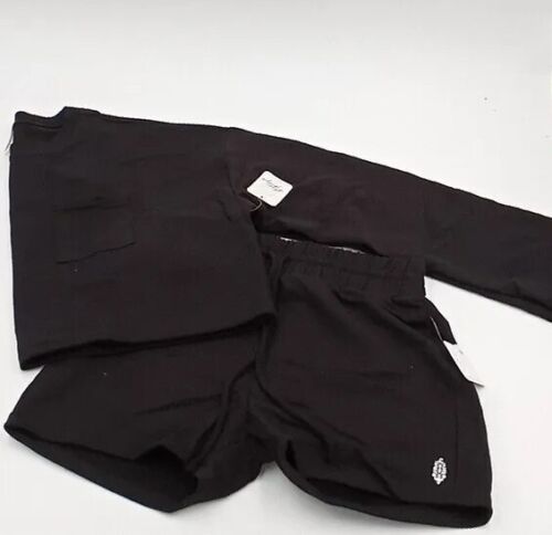 Free People Movement 2pc Set Womens Small Sunny Set Sweatshirt Shorts Black S - Picture 2 of 11