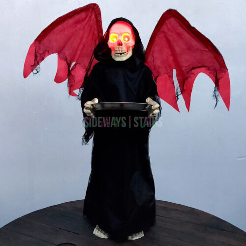 40" ANIMATED GRIM REAPER GREETER talking death angel Halloween horror prop RARE - Picture 2 of 12