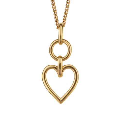 Breloque ou pendentif en or jaune 14 carats en forme de cœur