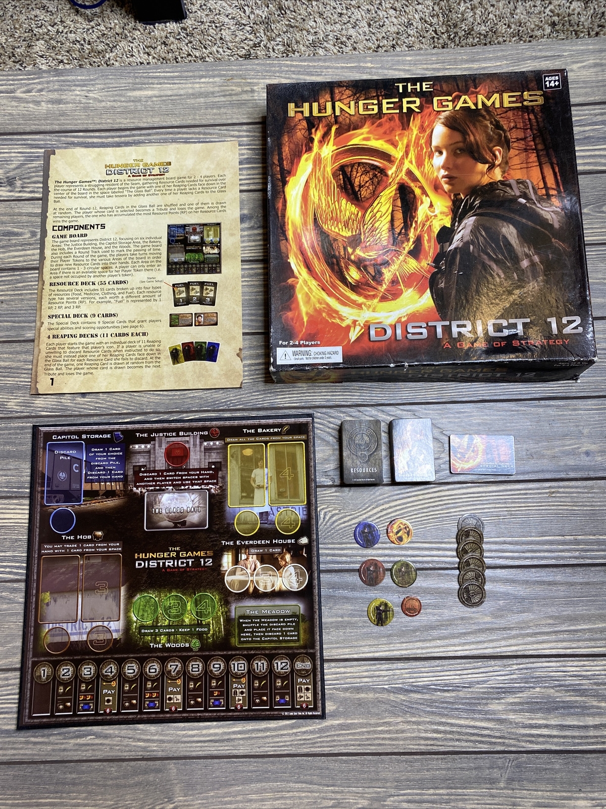 Lion Gate Films 2012 The Hunger Games Board Game Tokens Card Decks  Instructions | eBay