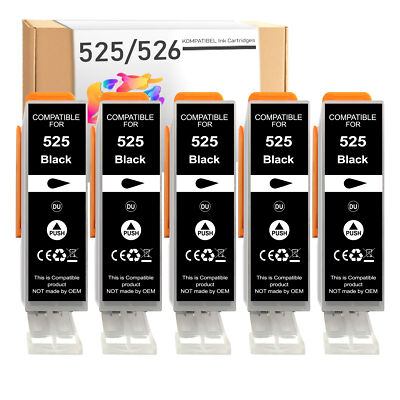 5 Druckerpatronen (BLACK-Pack) für Canon Pixma MG5150 MG5200 MG5250