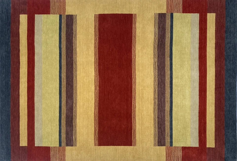Tapis 100% Laine 170x240 CM Rouge Beige Tissé à la Main Gabbeh D'Orient BR10 - Photo 1/4