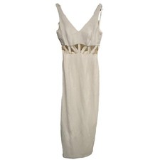 The White House Dress Sleeveless Cutout Bodycon Maxi Dress White 6 New Y2K
