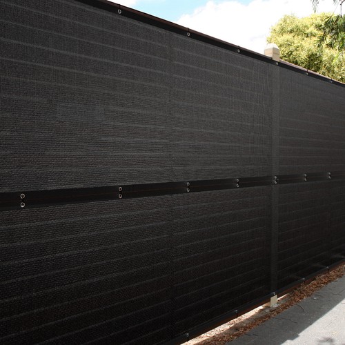 Pantalla de valla de privacidad de 50 pies para jardín patio parabrisas malla cubierta de sombra verde negro - Imagen 13 de 31