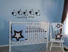 COUNTING SHEEP NURSERY VINYL WALL DECAL LETTERING KIDS BEDROOM DECOR STICKER