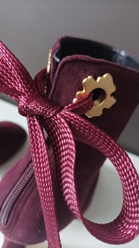 Ted Baker Talla 6 Cuero Burgurgia/Púrpura Botas Hechas en Brasil - Imagen 10 de 11