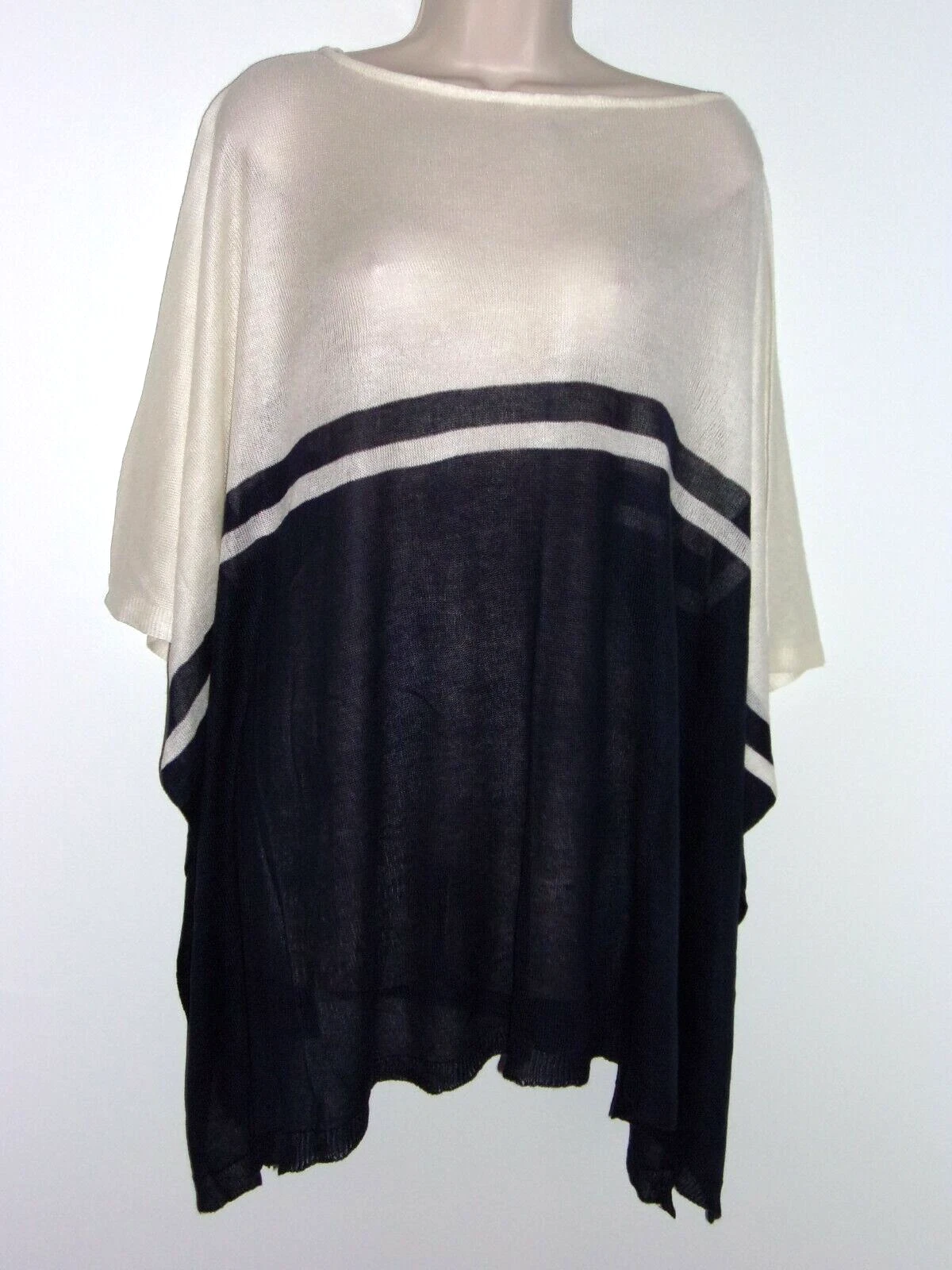 Lauren Ralph Lauren Women Blue Crem Poncho One Size NEW
